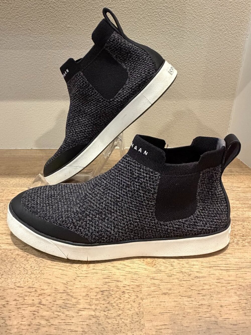 Cole Haan Nantucket Knit Ankle Chelsea Booties Women 8.5 Black